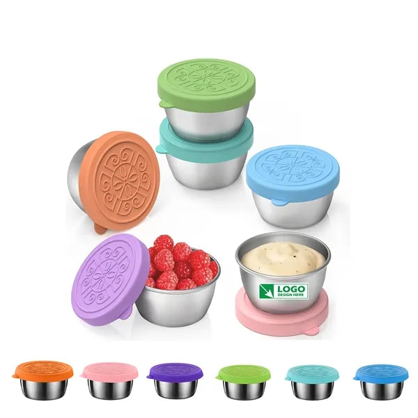6x1.4 oz Stainless Steel Salad Container