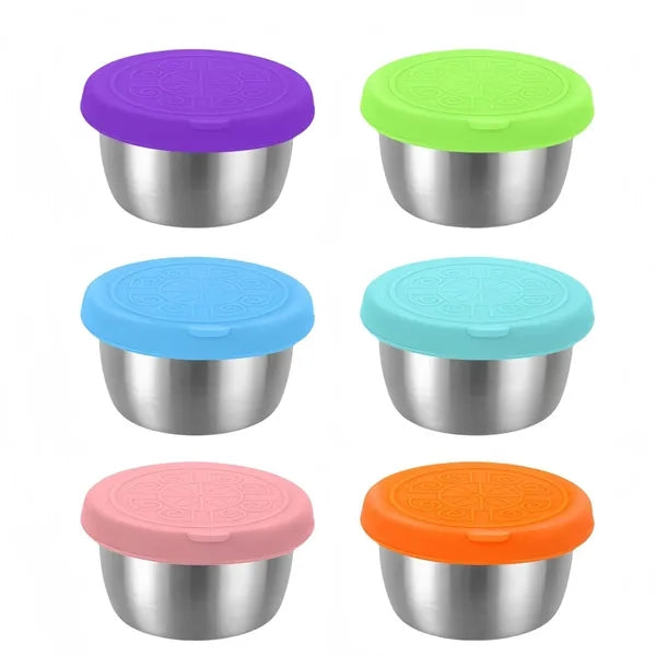 6x1.4 oz Stainless Steel Salad Container
