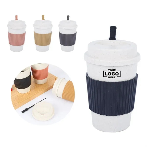 16oz Wheat Straw Tumbler Unbreakable Drinking Cup