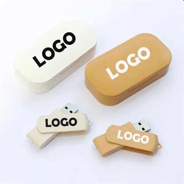 4GB Eco Friendly Wheat Straw USB Flash Drive Box Set