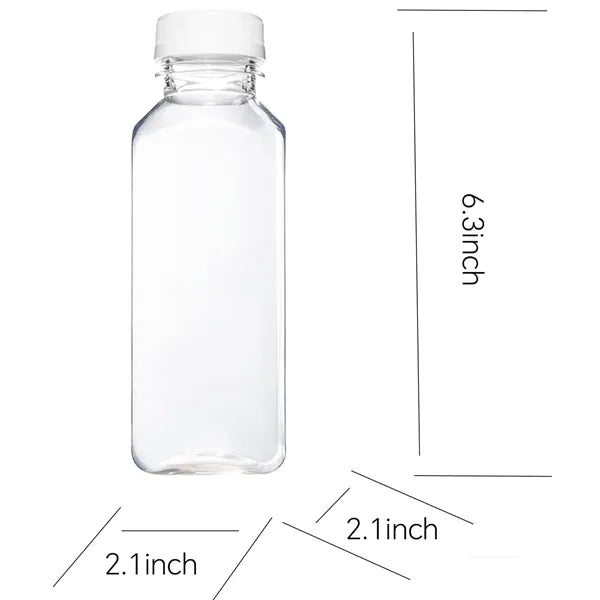 12oz Clear Plastic Beverage Bottle w/ Cap