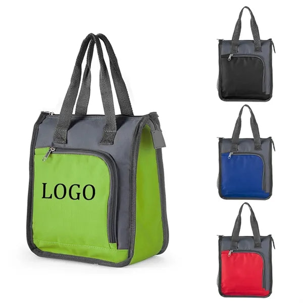 Large Capacity Durable Insulated Oxford Lunch Tote Bag W/ Zi