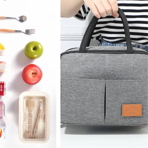 Insulated Lunch Bag with Front Pockets