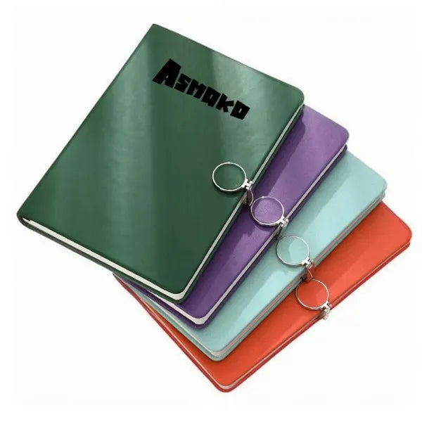 Faux leather notebook with Metal Ring Magnetic Buckle