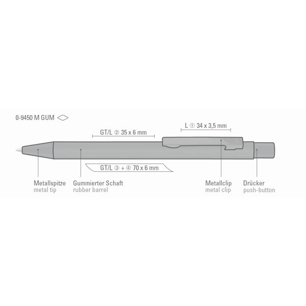 STRAIGHT M GUM Plunger-Action Pen