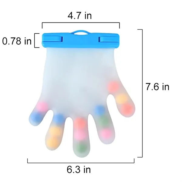 Silicone Stress Relief Glove Toy with Colorful Beads