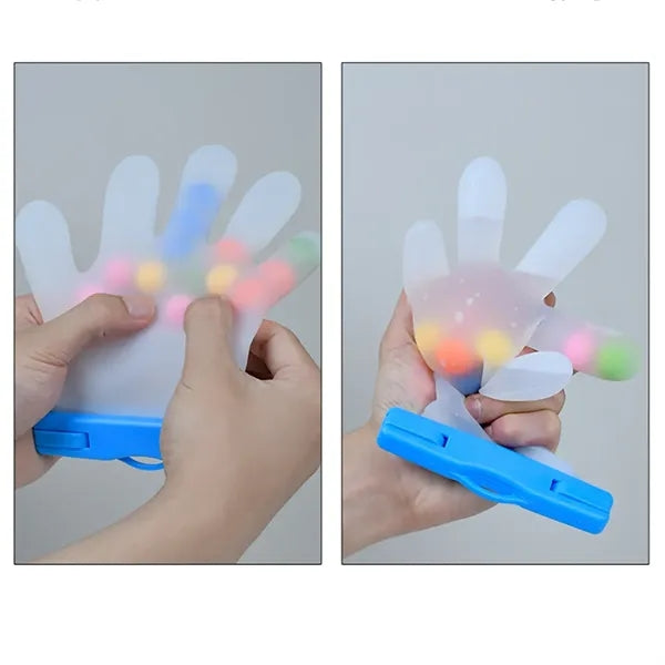 Silicone Stress Relief Glove Toy with Colorful Beads