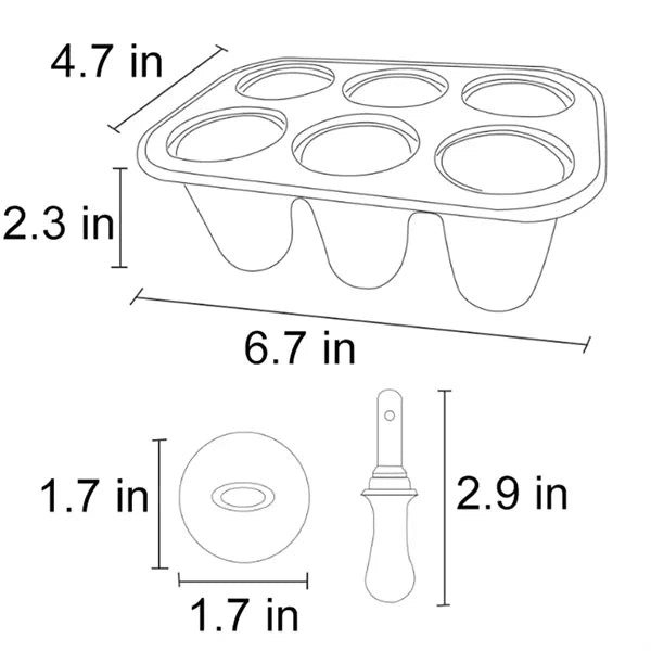 Silicone Ice Pop Mold With 6 Slots