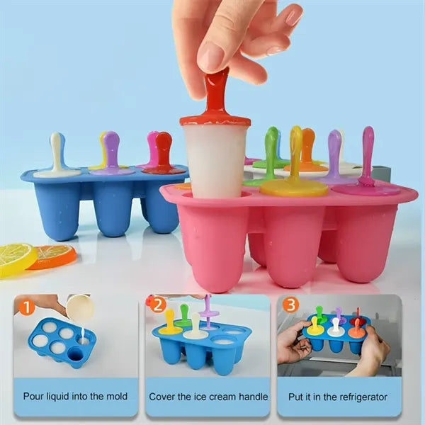Silicone Ice Pop Mold With 6 Slots