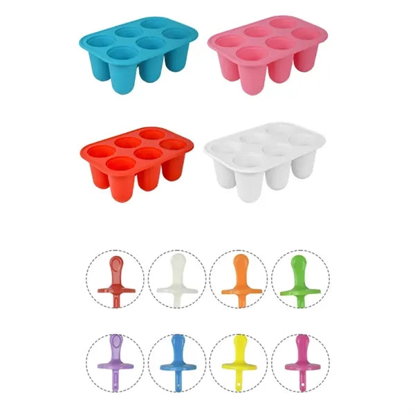 Silicone Ice Pop Mold With 6 Slots