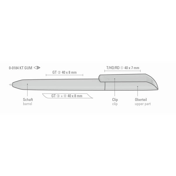 Vane K Transparent GUM Twist-Action Pen