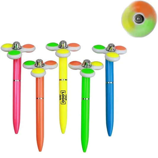 Plastic Pen With Colorful Spinner Top