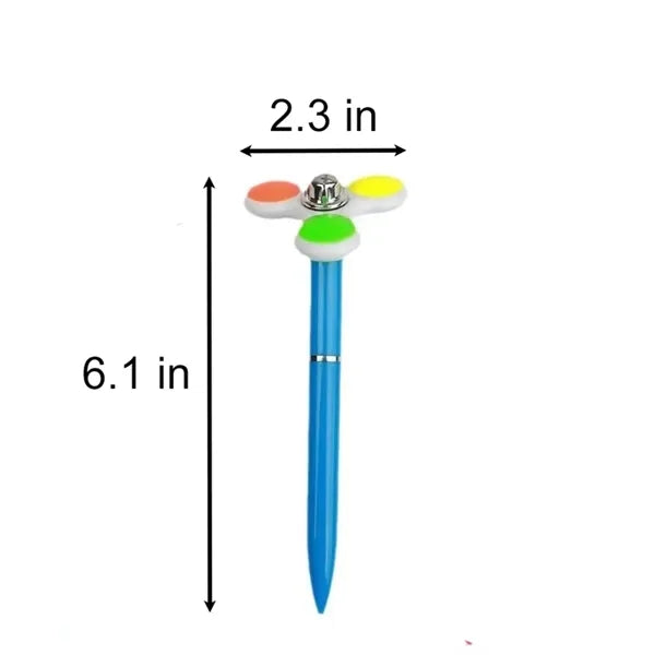 Plastic Pen With Colorful Spinner Top