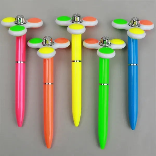 Plastic Pen With Colorful Spinner Top
