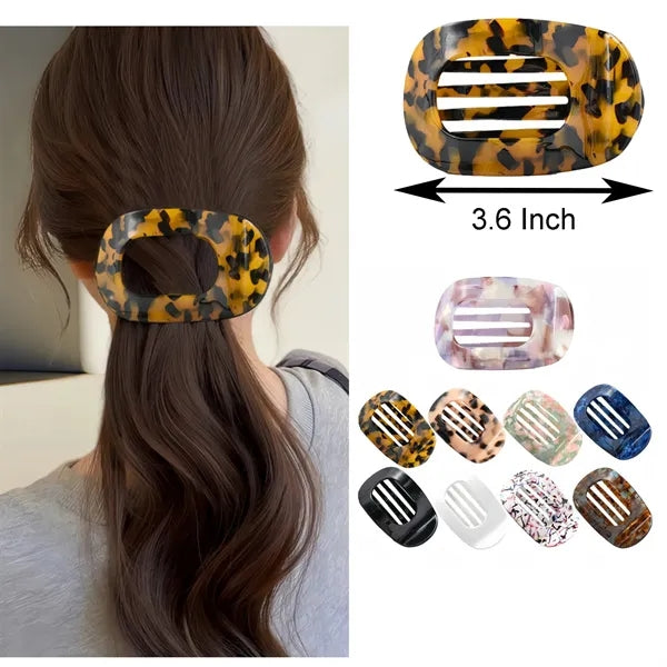 Fashion Colorful 3.6Inch Large Oval Acetate Hair Clip