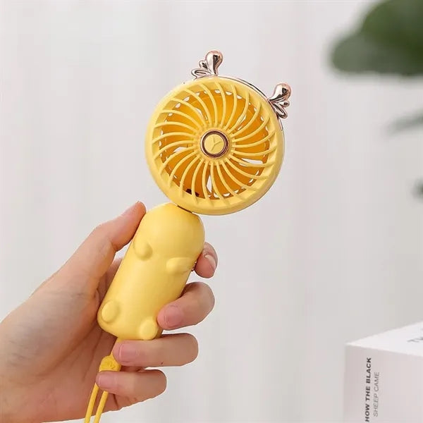 Cute Portable Mini Hand Held Fan with USB Rechargeable