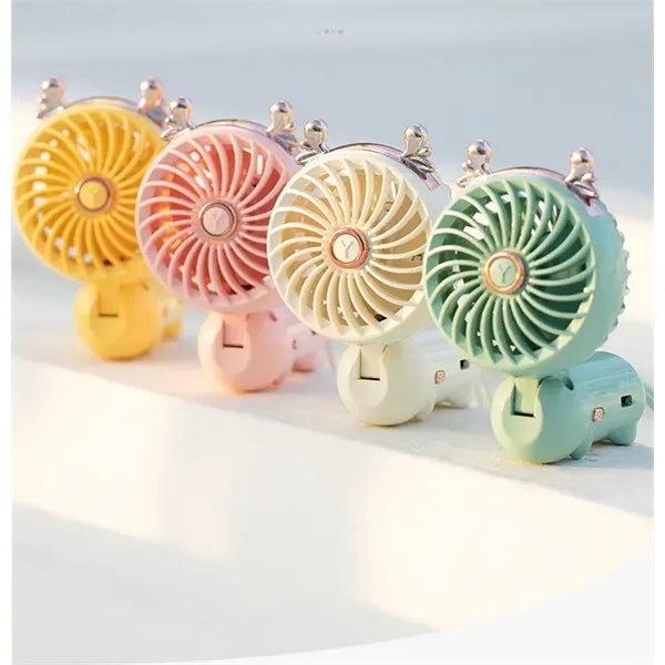 Cute Portable Mini Hand Held Fan with USB Rechargeable