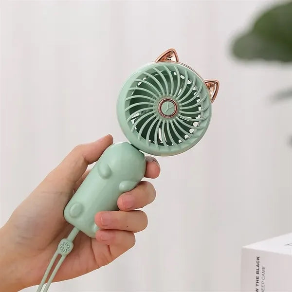 Cute Portable Mini Hand Held Fan with USB Rechargeable