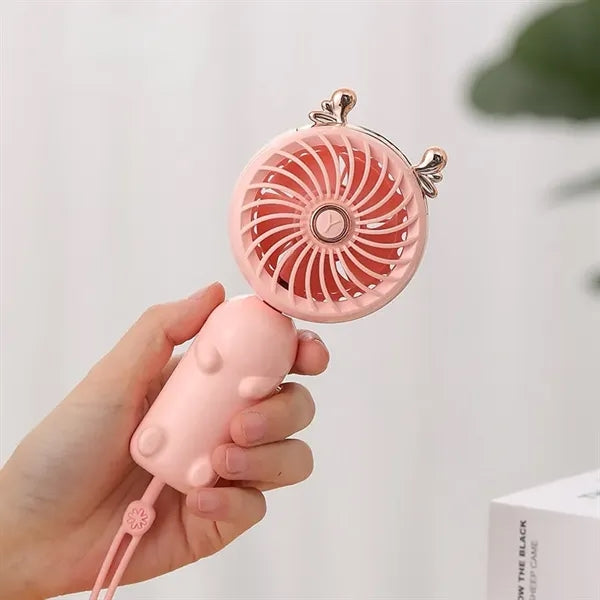 Cute Portable Mini Hand Held Fan with USB Rechargeable