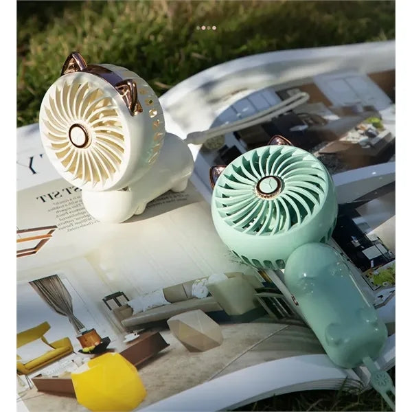 Cute Portable Mini Hand Held Fan with USB Rechargeable