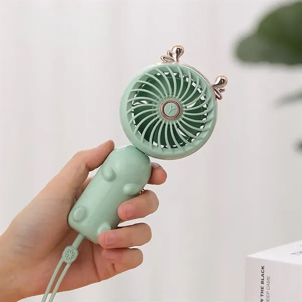 Cute Portable Mini Hand Held Fan with USB Rechargeable