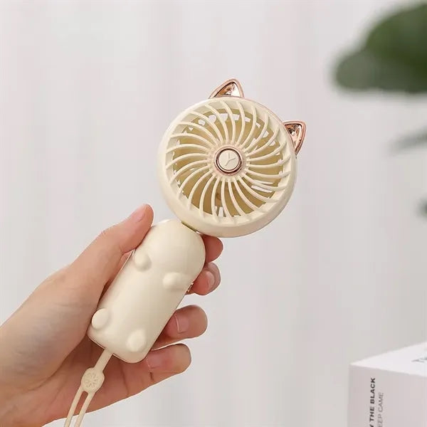 Cute Portable Mini Hand Held Fan with USB Rechargeable