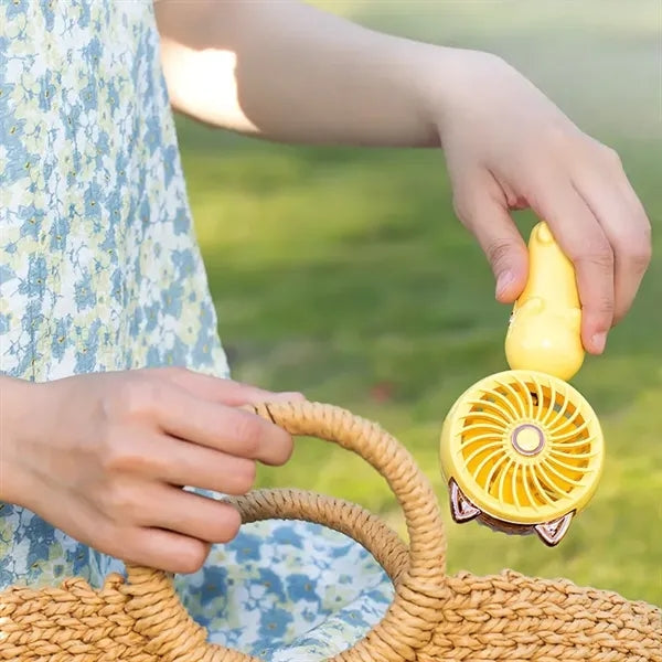 Cute Portable Mini Hand Held Fan with USB Rechargeable