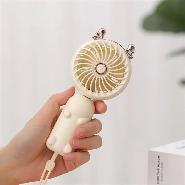 Cute Portable Mini Hand Held Fan with USB Rechargeable