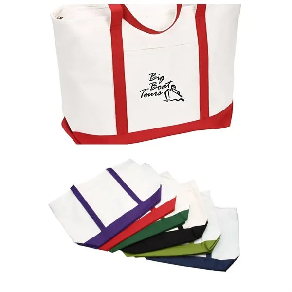 Large Heavyweight Cotton Canvas Boat Tote