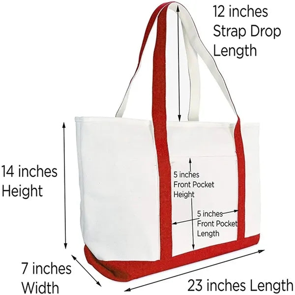 Large Heavyweight Cotton Canvas Boat Tote