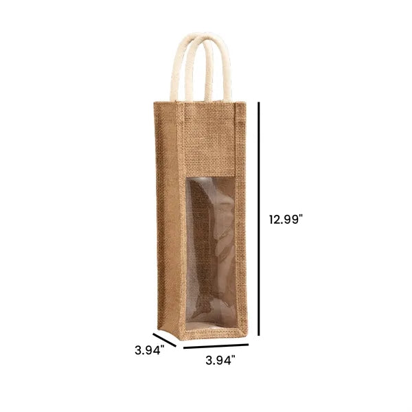 Natural Jute Wine Carry Bag