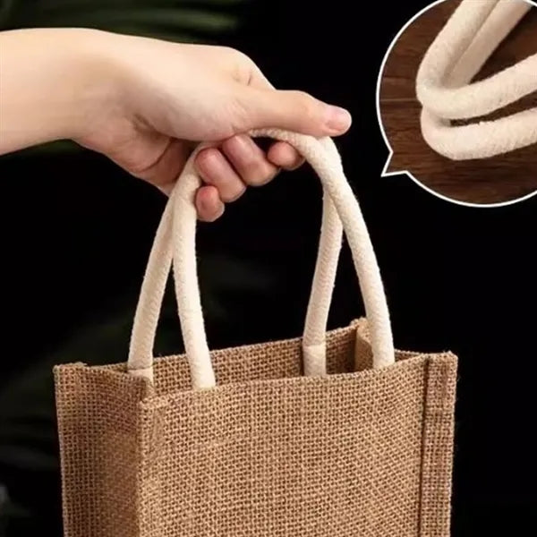Natural Jute Wine Carry Bag