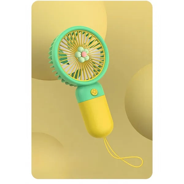 Cute Handheld Mini Fan Portable & USB Rechargeable Light