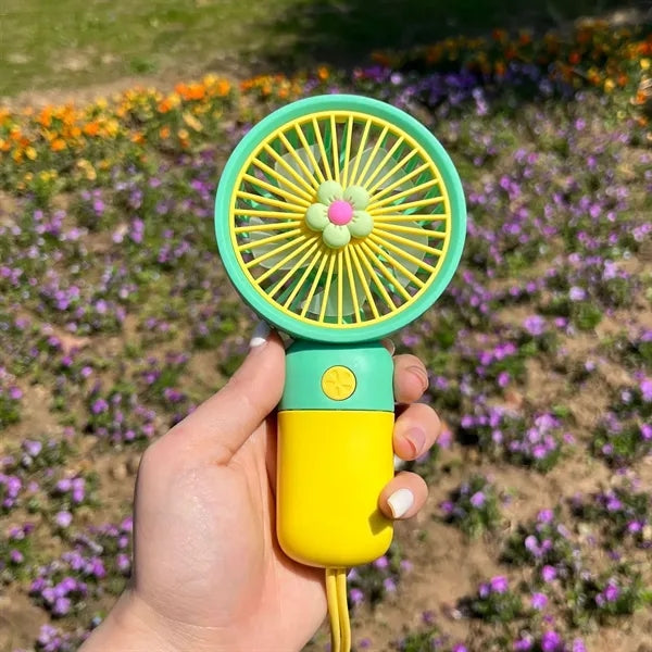 Cute Handheld Mini Fan Portable & USB Rechargeable Light