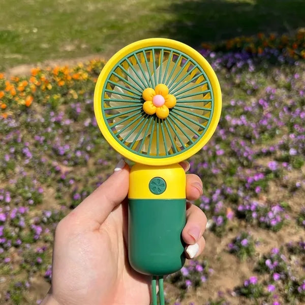 Cute Handheld Mini Fan Portable & USB Rechargeable Light