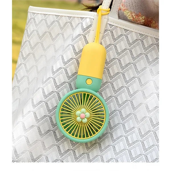 Cute Handheld Mini Fan Portable & USB Rechargeable Light
