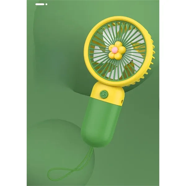 Cute Handheld Mini Fan Portable & USB Rechargeable Light