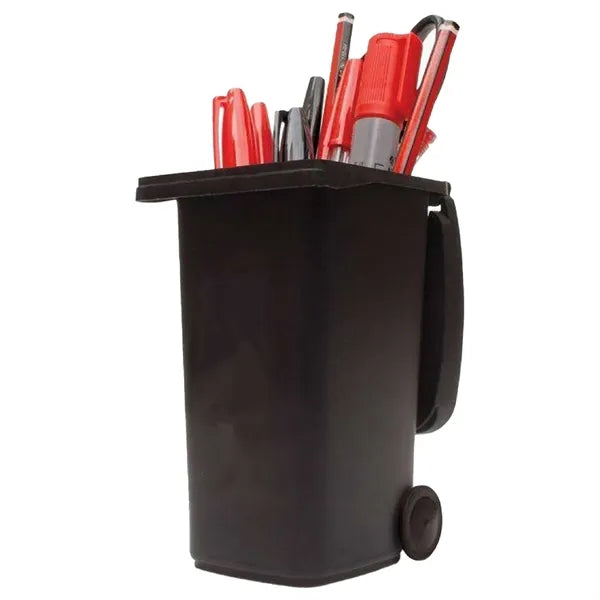 Trash Can Bin Pen Holder with Lid