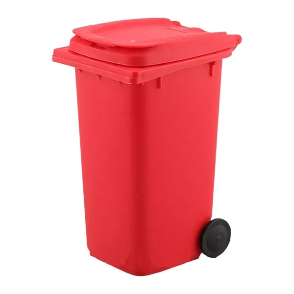 Trash Can Bin Pen Holder with Lid