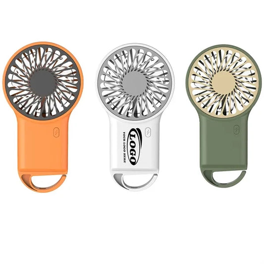 3 Speed USB C Rechargeable Handheld Fan w/ Desk Stand & Hook