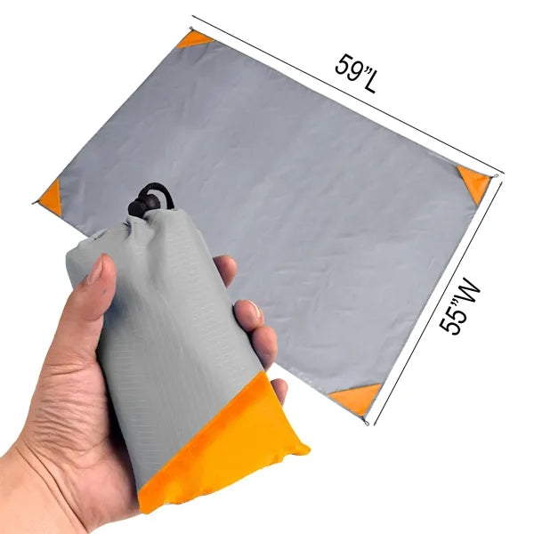Pocket Picnic Blanket Foldable Beach Mat w/ Storage Bag
