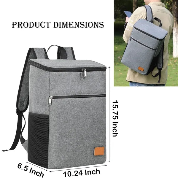 18-Can Backpack Cooler with PEVA Lining and Multiple Pockets