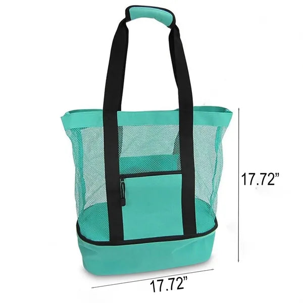Insulated Double Layer Beach Carryall Tote Cooler Bag