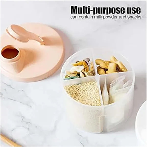 Triple Compartment And Portable Baby Milk Powder Box