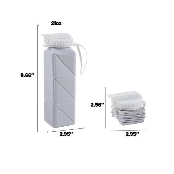 Square Silicone Water Cup With Lid