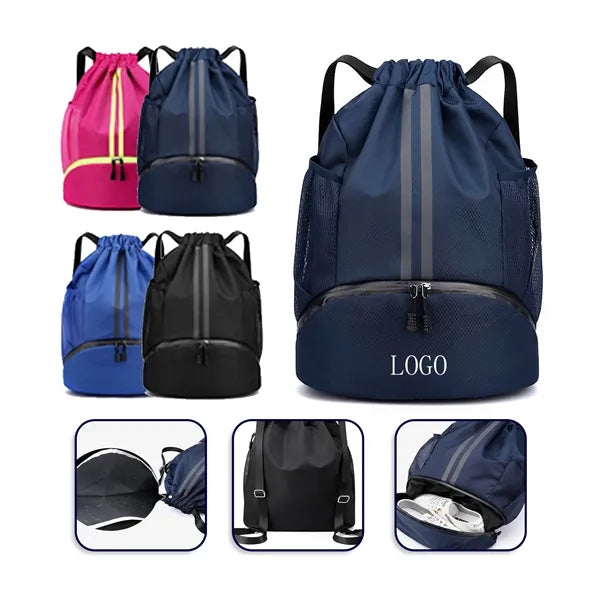 Drawstring Gym Bag with Wet Storage