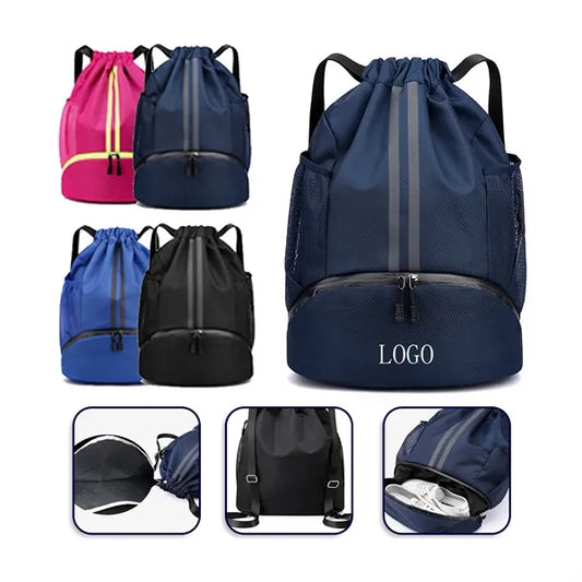 Drawstring Gym Bag with Wet Storage
