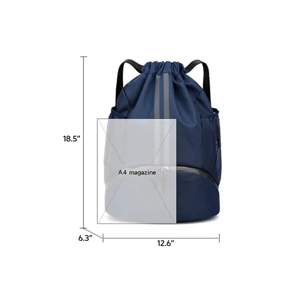 Drawstring Gym Bag with Wet Storage