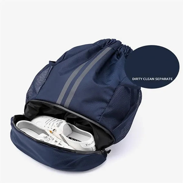 Drawstring Gym Bag with Wet Storage