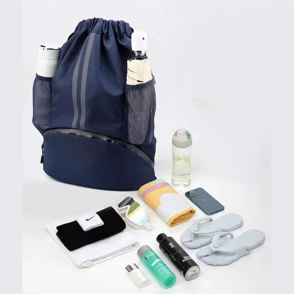 Drawstring Gym Bag with Wet Storage